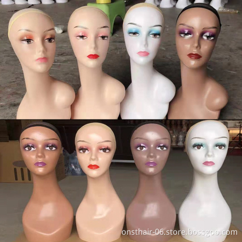 Realistic Female Full-Body  Mannequins Head With Shoulder Manikin Head Bust  Beauty Accessories Mannequin For Wig Display
